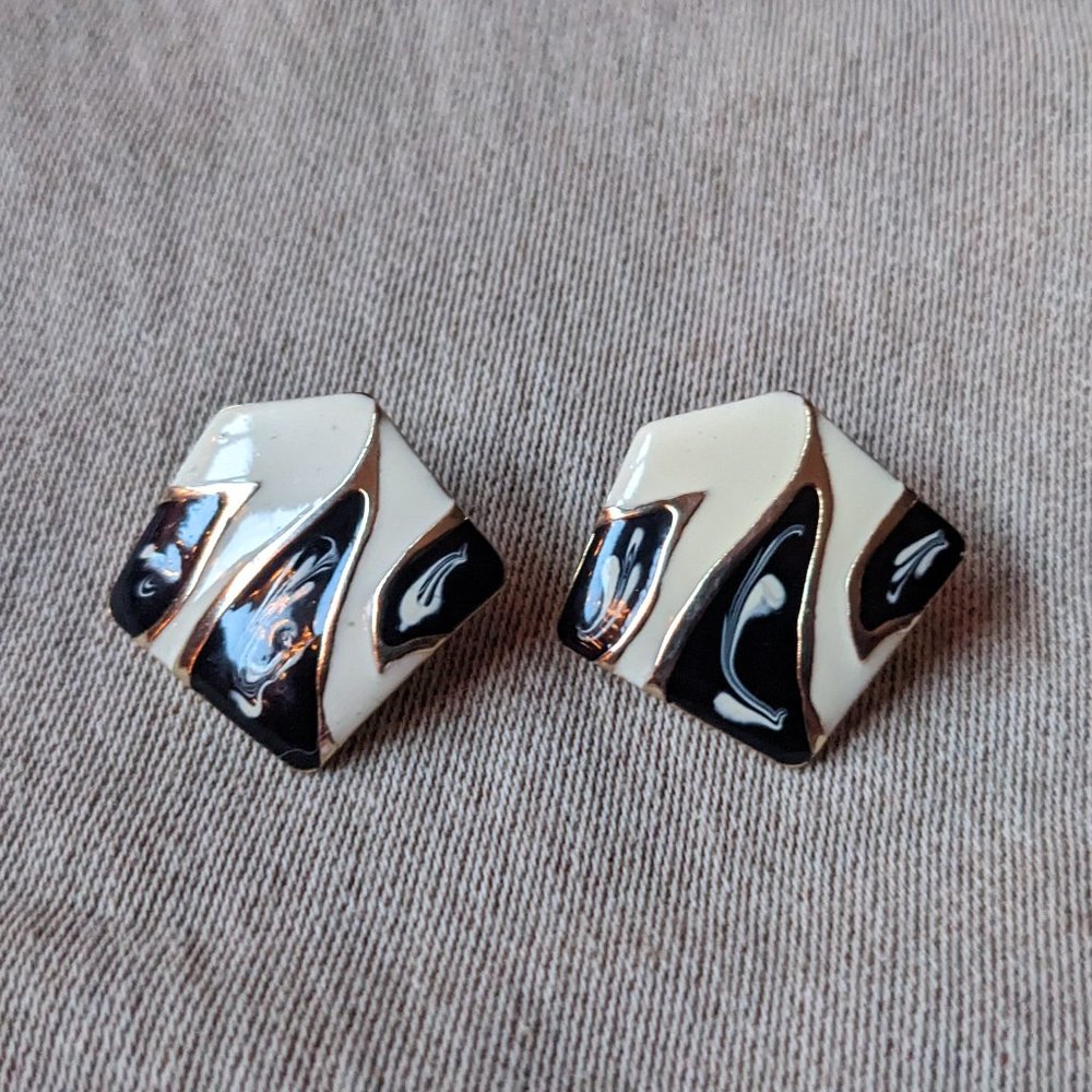 Vintage Enamel Earrings